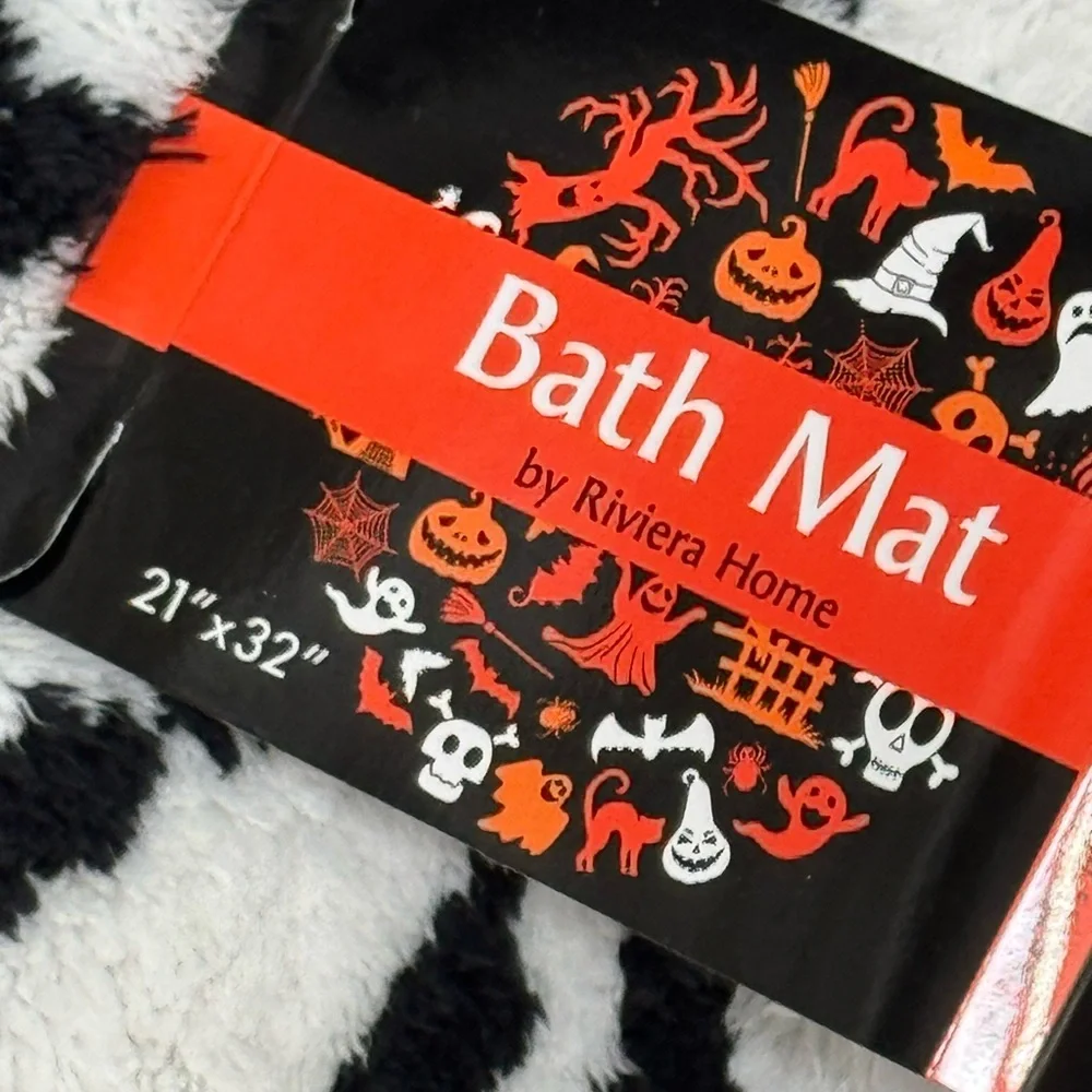 Skeleton Bath Mat in Black and White